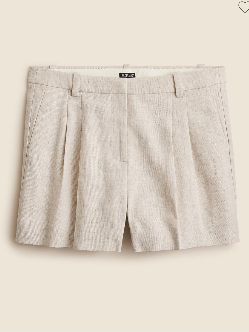 NWT J.Crew Lucia short in stretch linen blend size 10